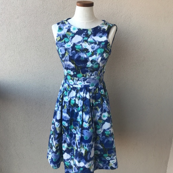 Eliza J Dresses & Skirts - Eliza J Blue Floral Fit and Flare Dress